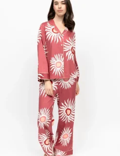 Fable And Eve Abstract Sun Print Wide Leg Pyjama Set