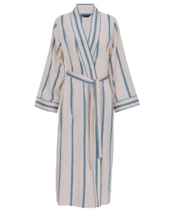 Fable And Eve Cotton Modal Striped Dressing Gown