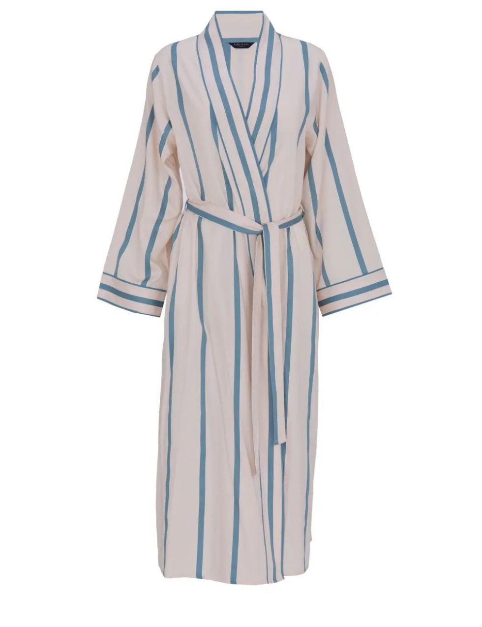 Fable And Eve Cotton Modal Striped Dressing Gown
