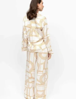 Fable and Eve Cotton Modal Geometric Wide Leg Pyjama Set