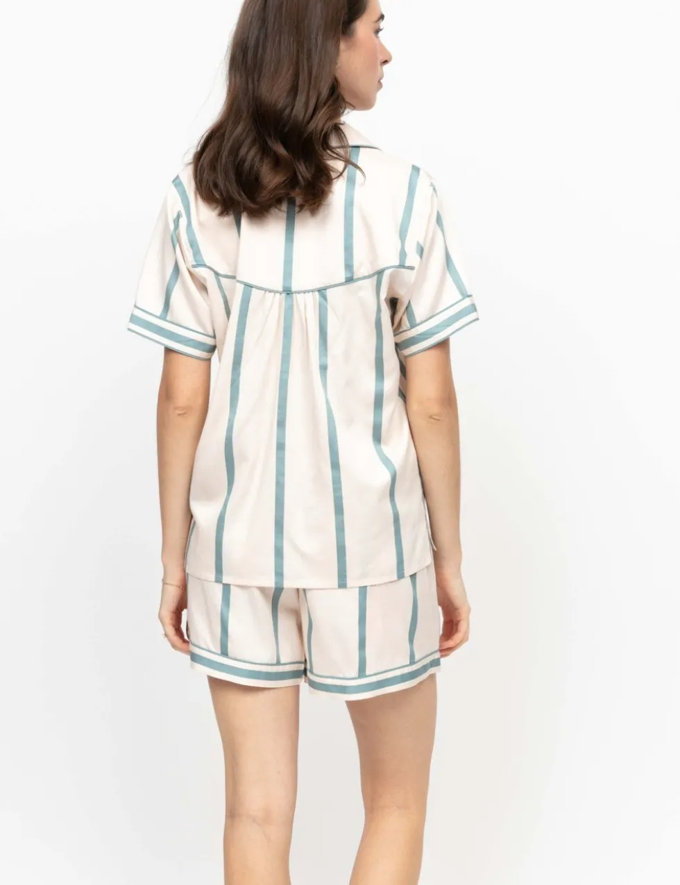 Fable And Eve Cotton Modal Striped Shortie Set