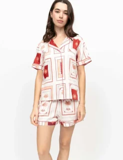 Fable And Eve Cotton Modal Postcard Print Shortie Set
