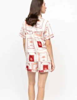 Fable And Eve Cotton Modal Postcard Print Shortie Set