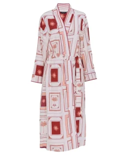Fable And Eve Cotton Modal Postcard Print Dressing Gown