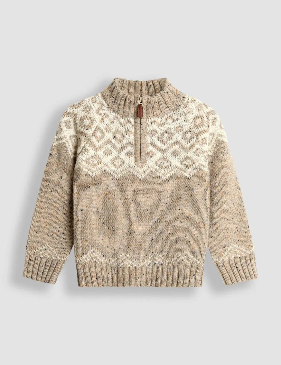Fair Isle Half Zip Knit Jumper (1-7 Yrs)