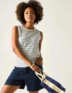 Fariene Pure Cotton Striped Vest Top