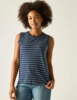 Fariene Pure Cotton Striped Vest Top