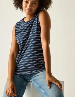Fariene Pure Cotton Striped Vest Top