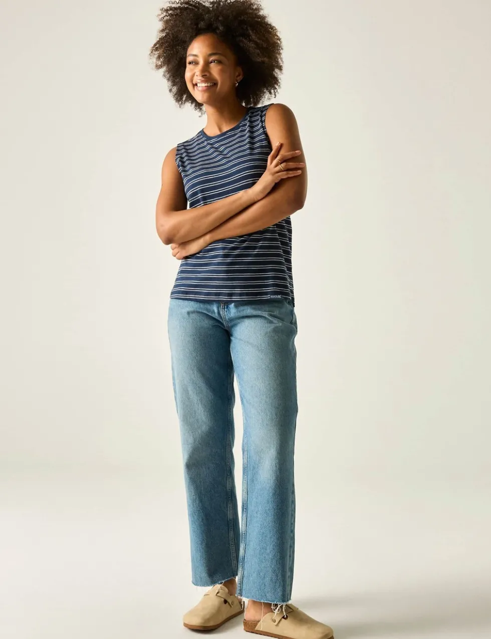 Fariene Pure Cotton Striped Vest Top
