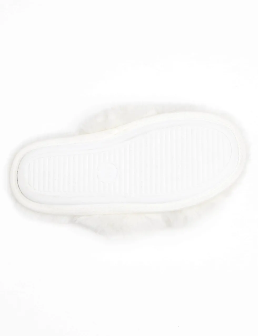 Faux Fur Crossover Slider Slippers