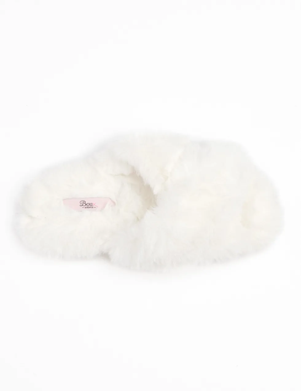 Faux Fur Crossover Slider Slippers