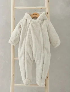 Faux Fur Pramsuit (0-12 Mths)