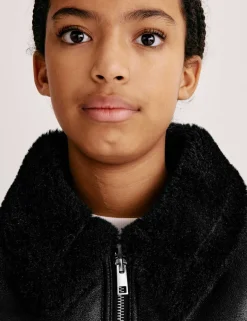 Faux Fur Trim Jacket (6-16 Yrs)