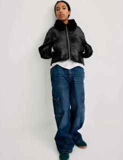 Faux Fur Trim Jacket (6-16 Yrs)