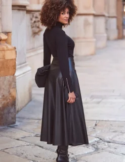 Faux Leather Midaxi Skirt