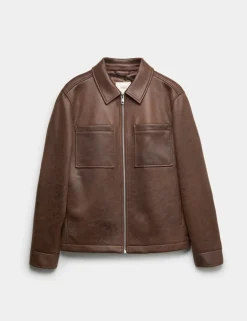 Faux Leather Trucker Jacket