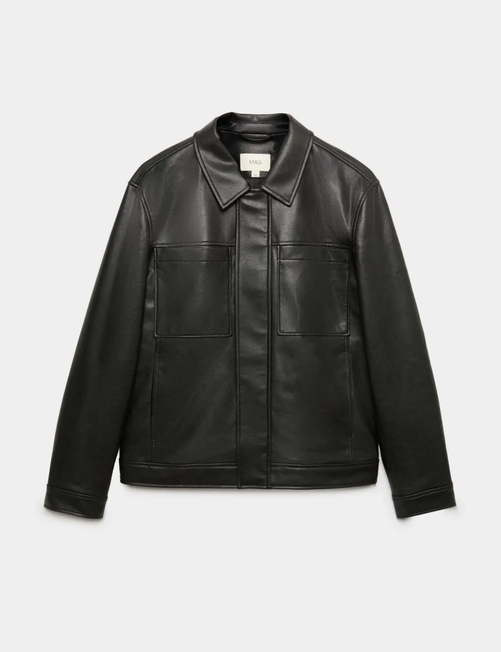 Faux Leather Trucker Jacket