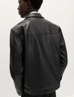 Faux Leather Trucker Jacket