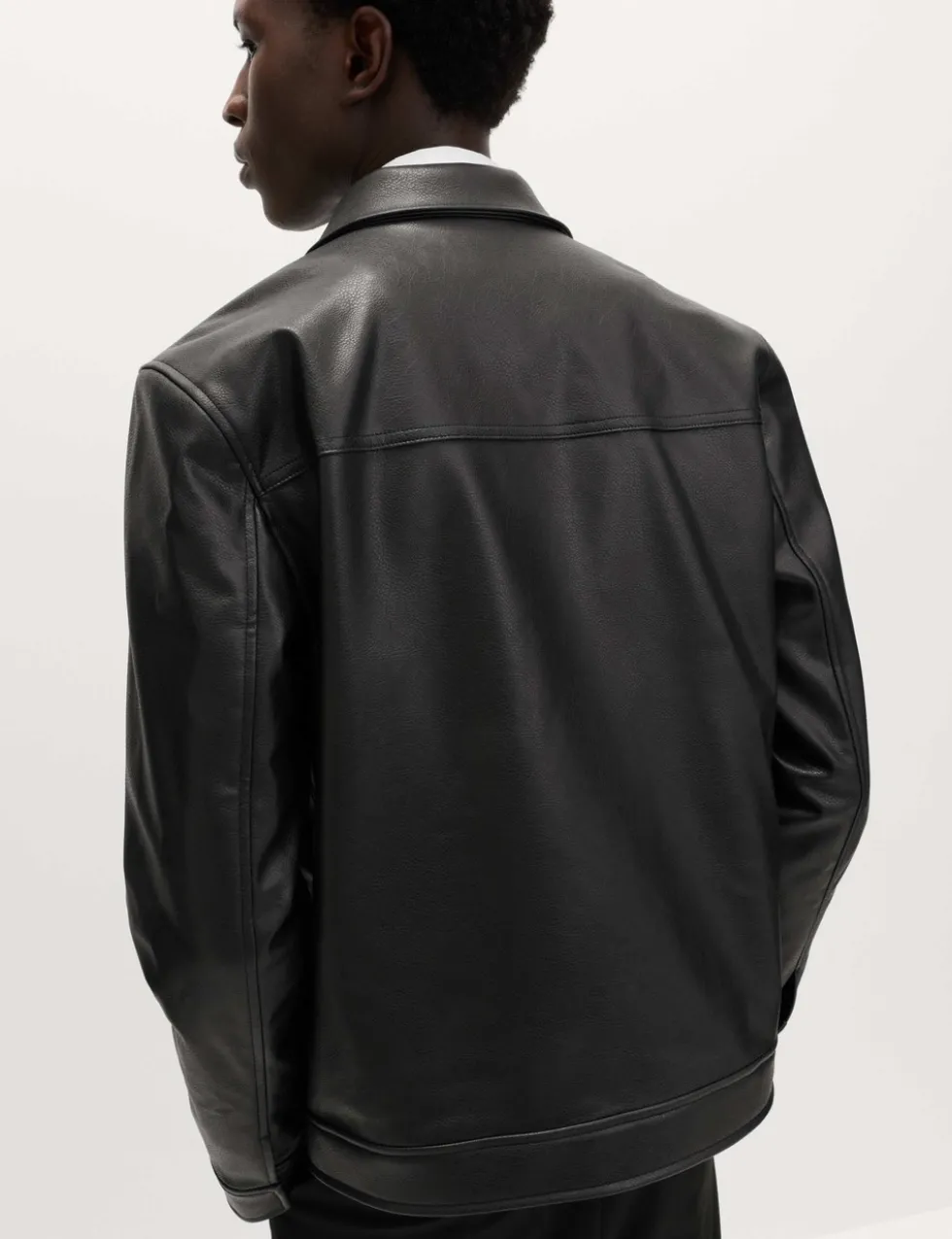 Faux Leather Trucker Jacket