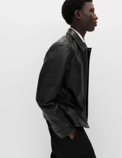 Faux Leather Trucker Jacket