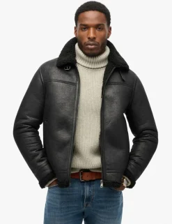 Faux Shearling Aviator Jacket