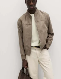 Faux Suede Bomber