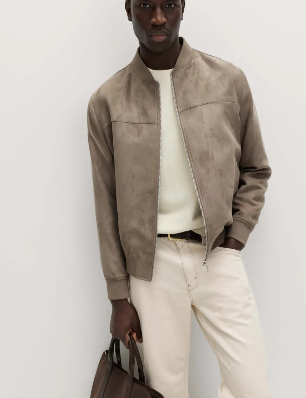Faux Suede Bomber