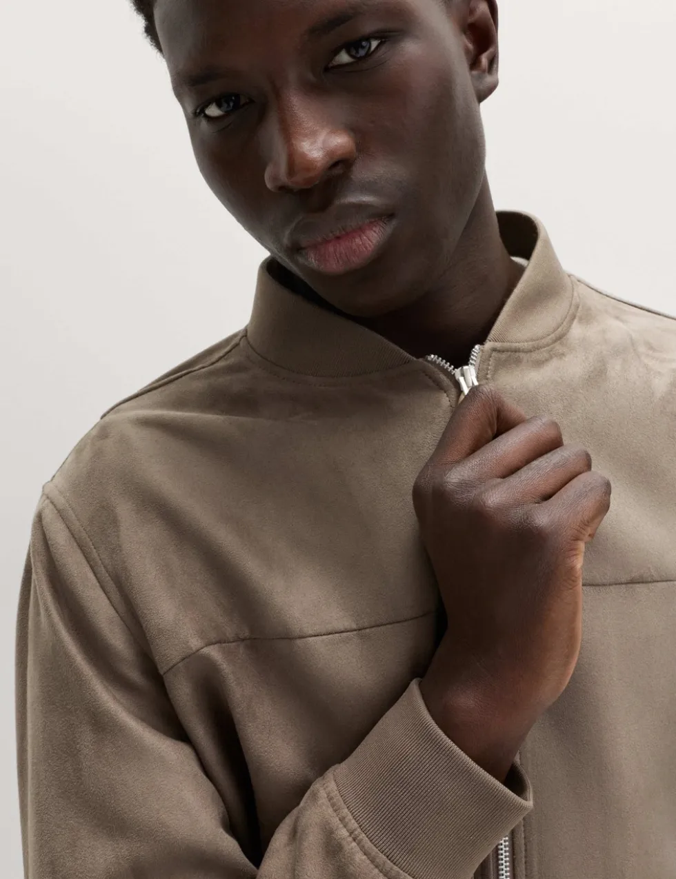 Faux Suede Bomber