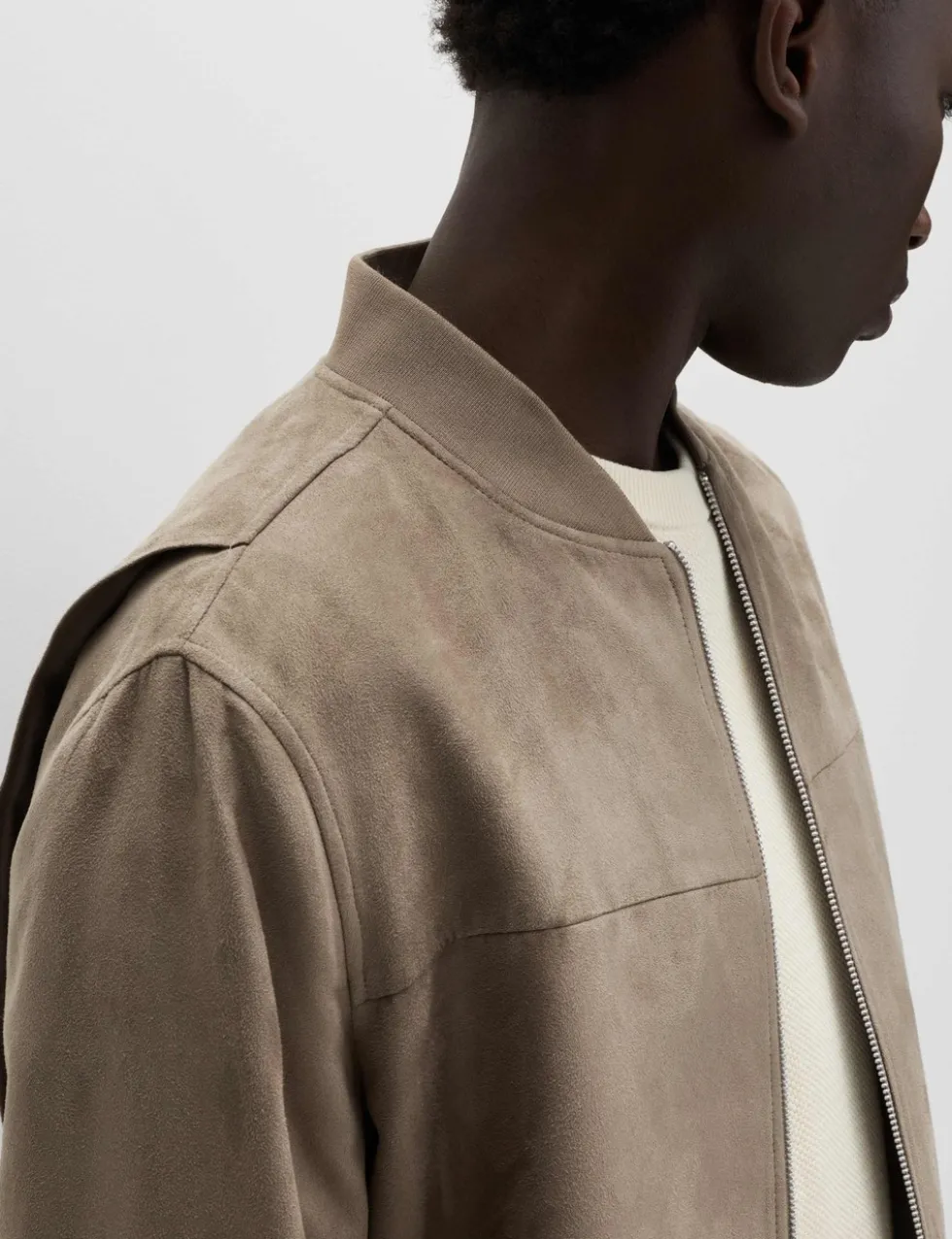 Faux Suede Bomber