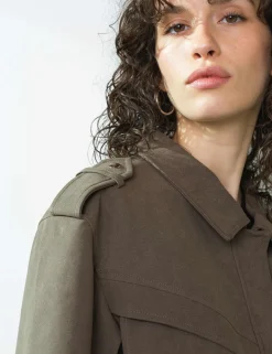 Faux Suede Bomber Jacket