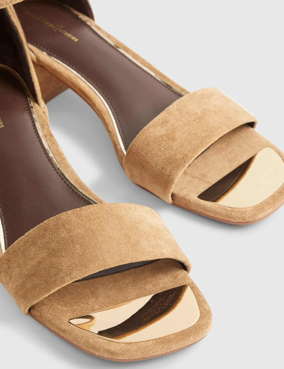 Faux Suede Low Block Heel Sandals