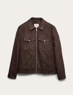 Faux Suede Trucker