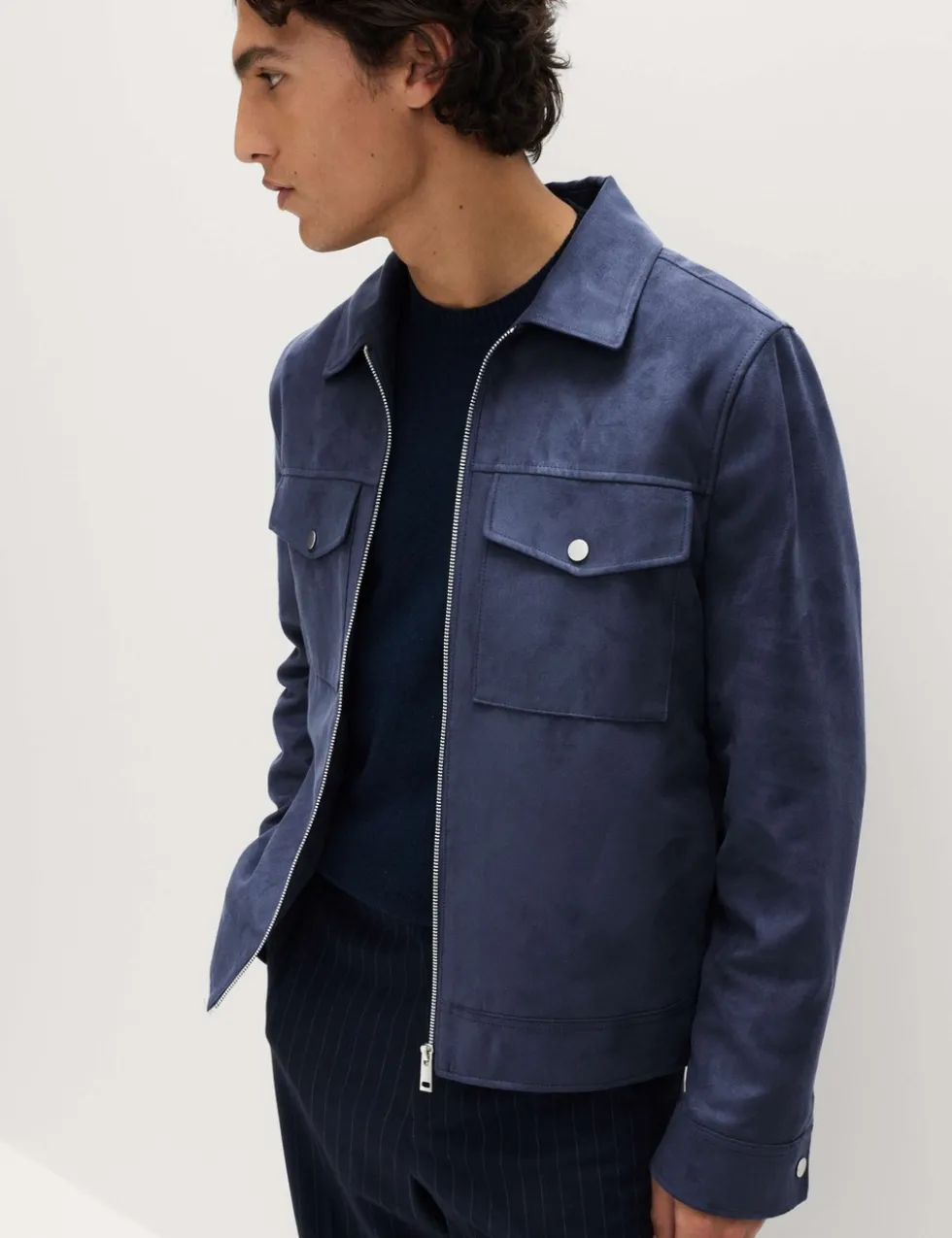 Faux Suede Trucker