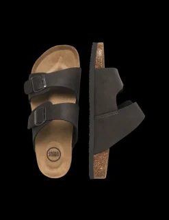 Faux Suede Two Strap Sandals