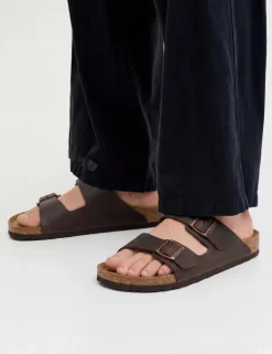 Faux Suede Two Strap Sandals