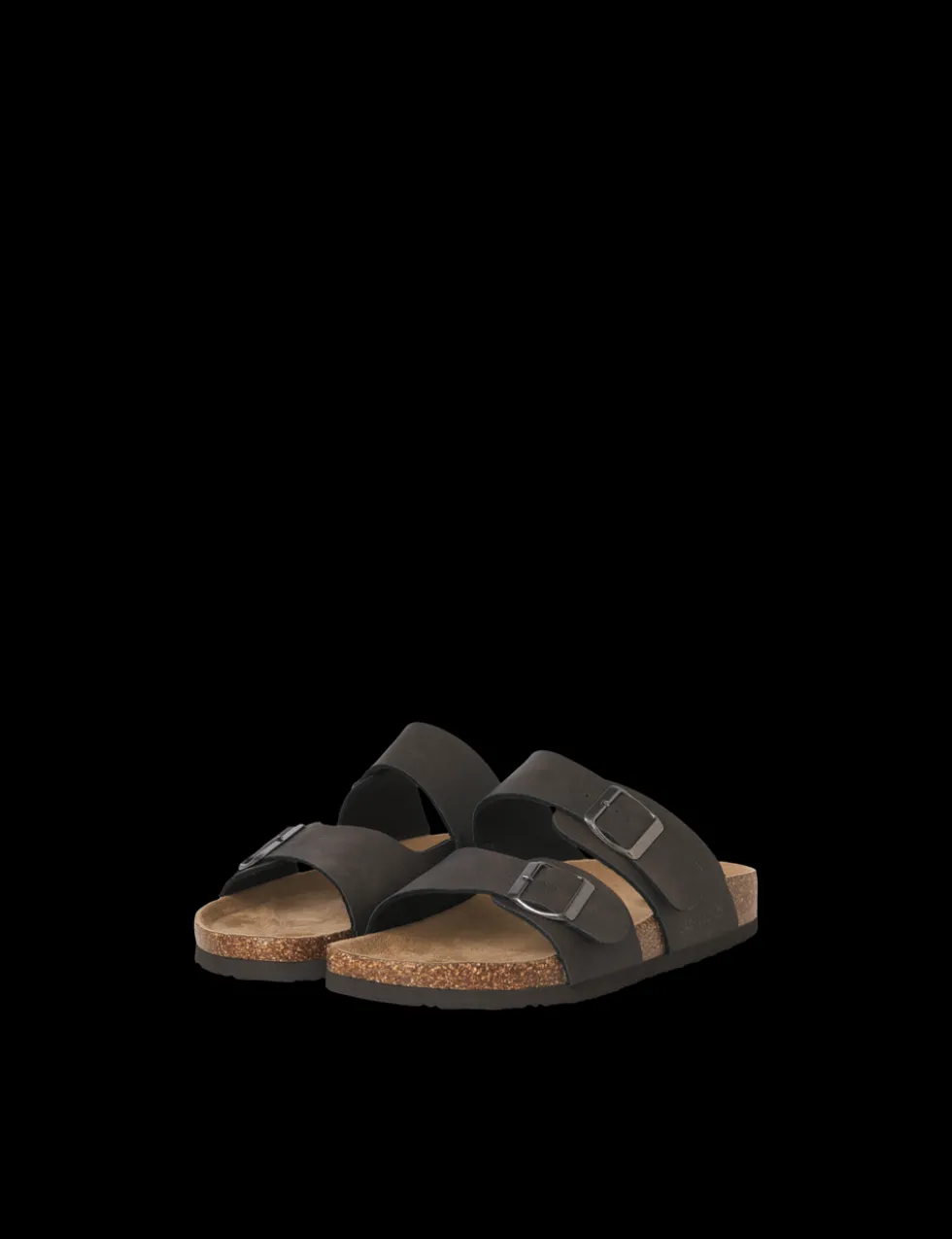 Faux Suede Two Strap Sandals