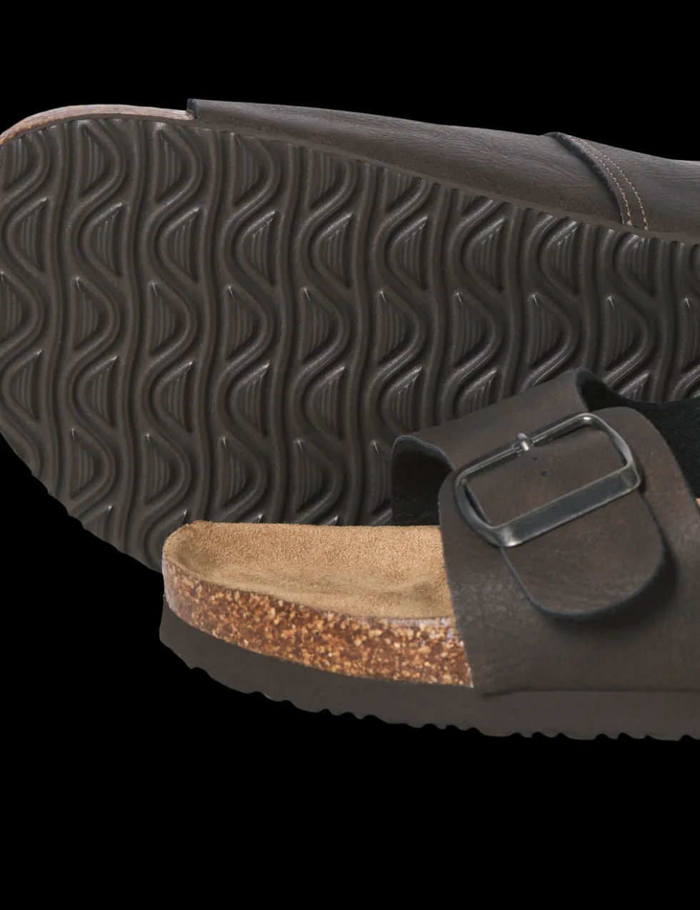 Faux Suede Two Strap Sandals