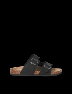 Faux Suede Two Strap Sandals