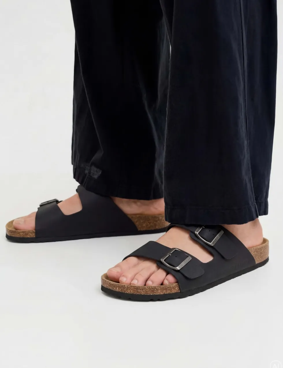 Faux Suede Two Strap Sandals