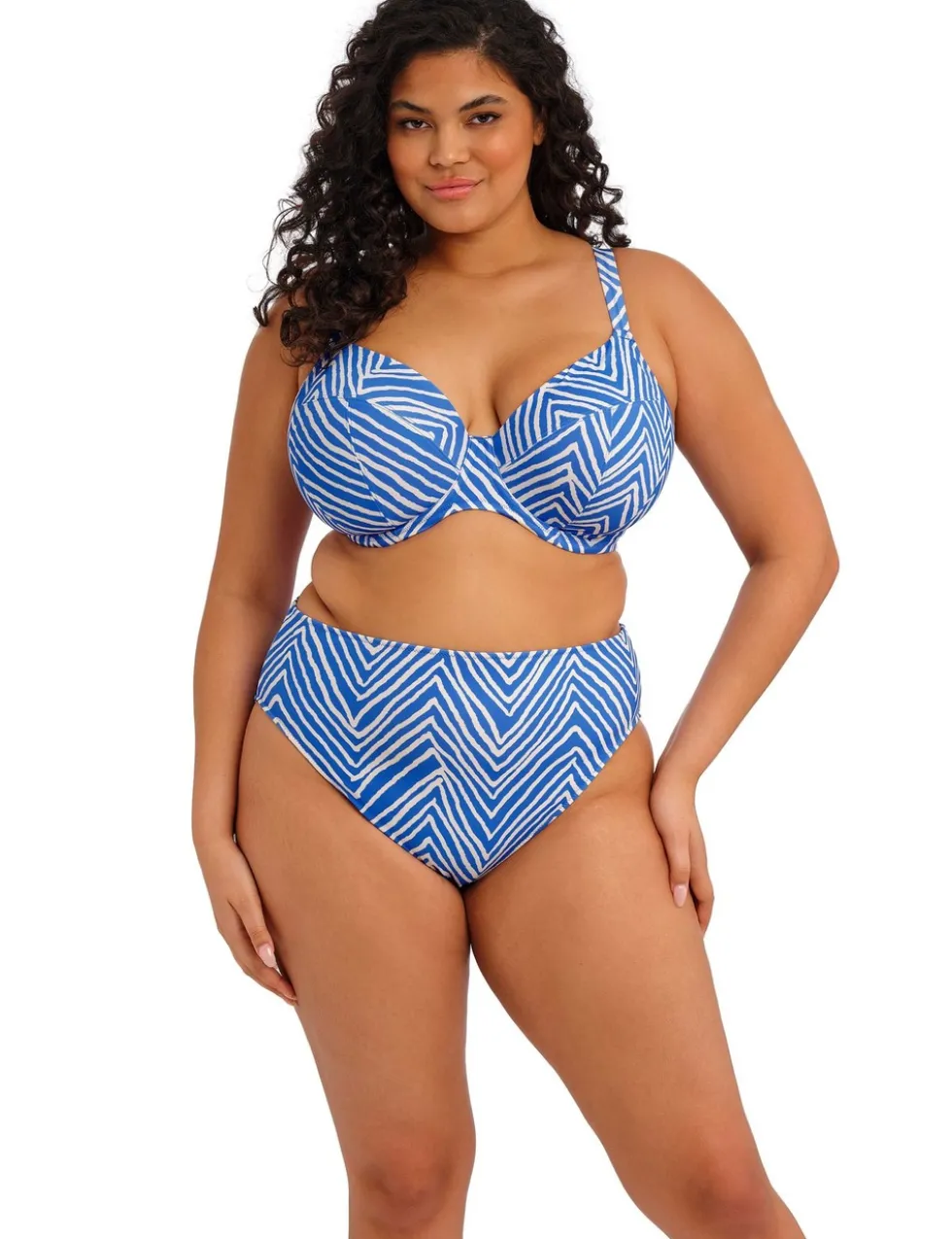 Fiji Falls Striped High Waisted Bikini Bottoms
