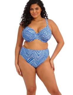 Fiji Falls Striped Wired Plunge Bikini Top (E-JJ)