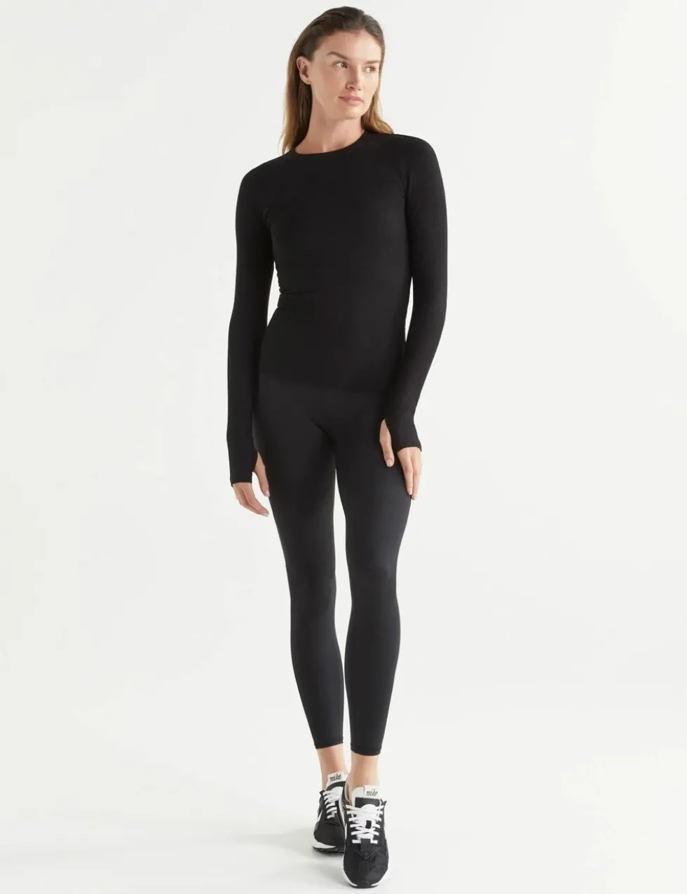 Fiona Cotton Rich Ribbed Crew Neck Top