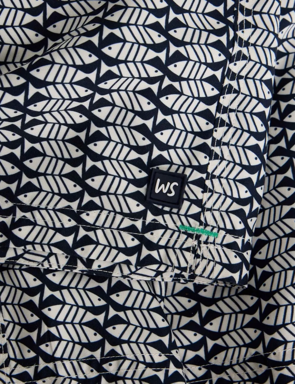 Fish Print Swim Shorts