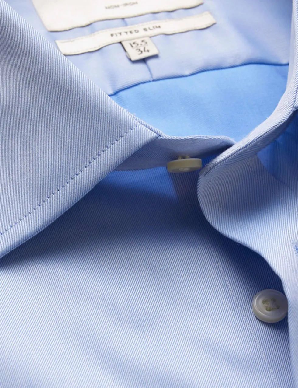 Fitted Slim Non Iron Pure Cotton Twill Shirt