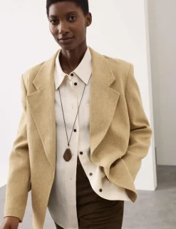 Flax Linen Blend Relaxed Textured Blazer