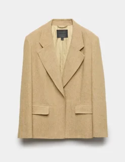 Flax Linen Blend Relaxed Textured Blazer