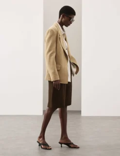 Flax Linen Blend Relaxed Textured Blazer