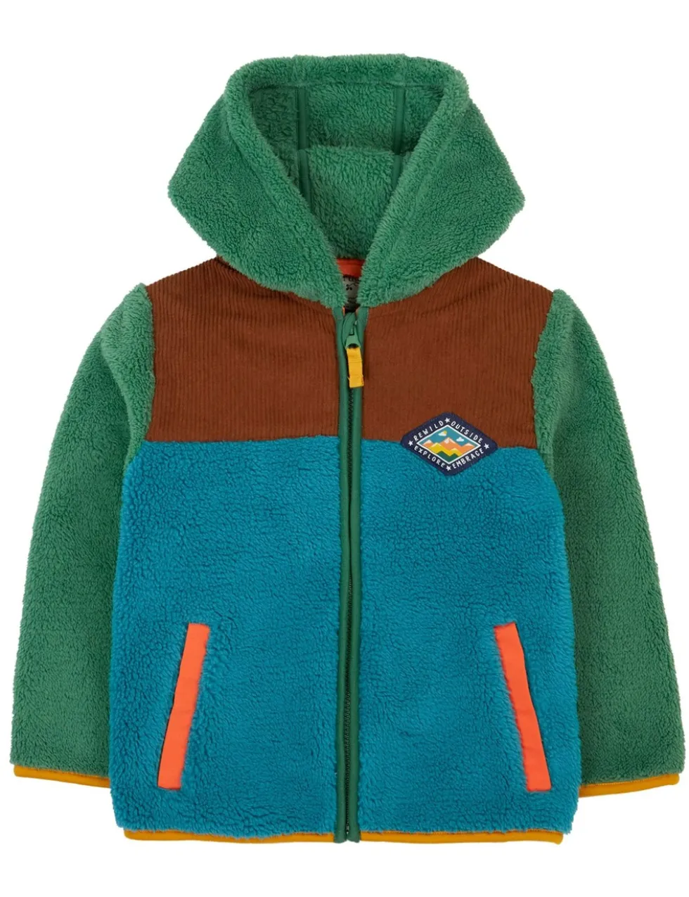 Fleece Colour Block Hooded Jacket (0-12 Yrs)