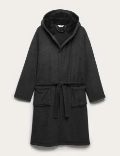 Fleece Supersoft Hooded Dressing Gown