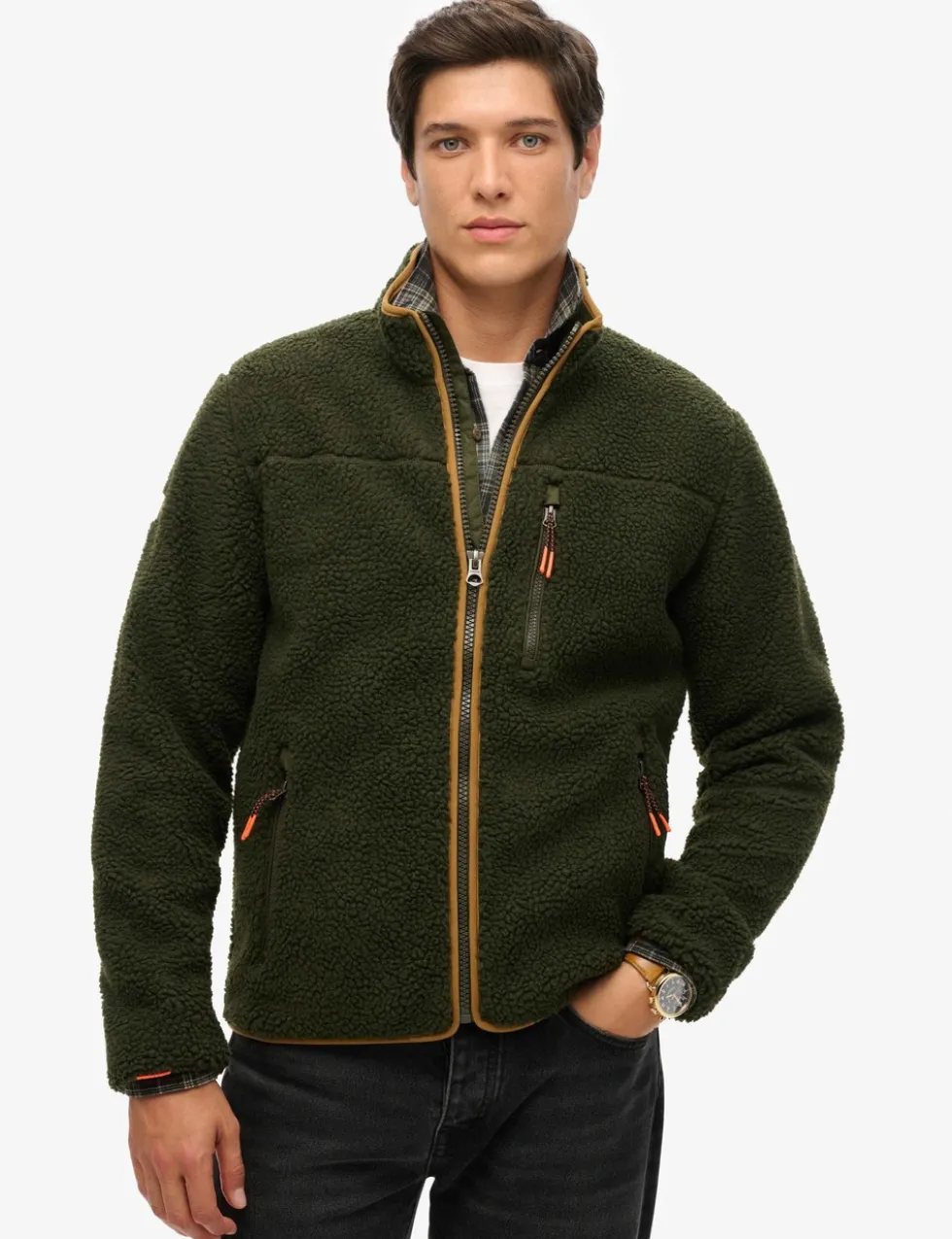 Fleece Zip Up Funnel Neck Jacket